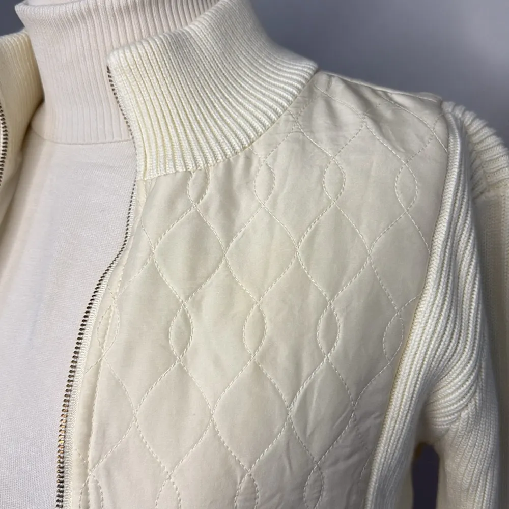 J.Mclaughlin Cream Sweater Jacket Size L - Image 3