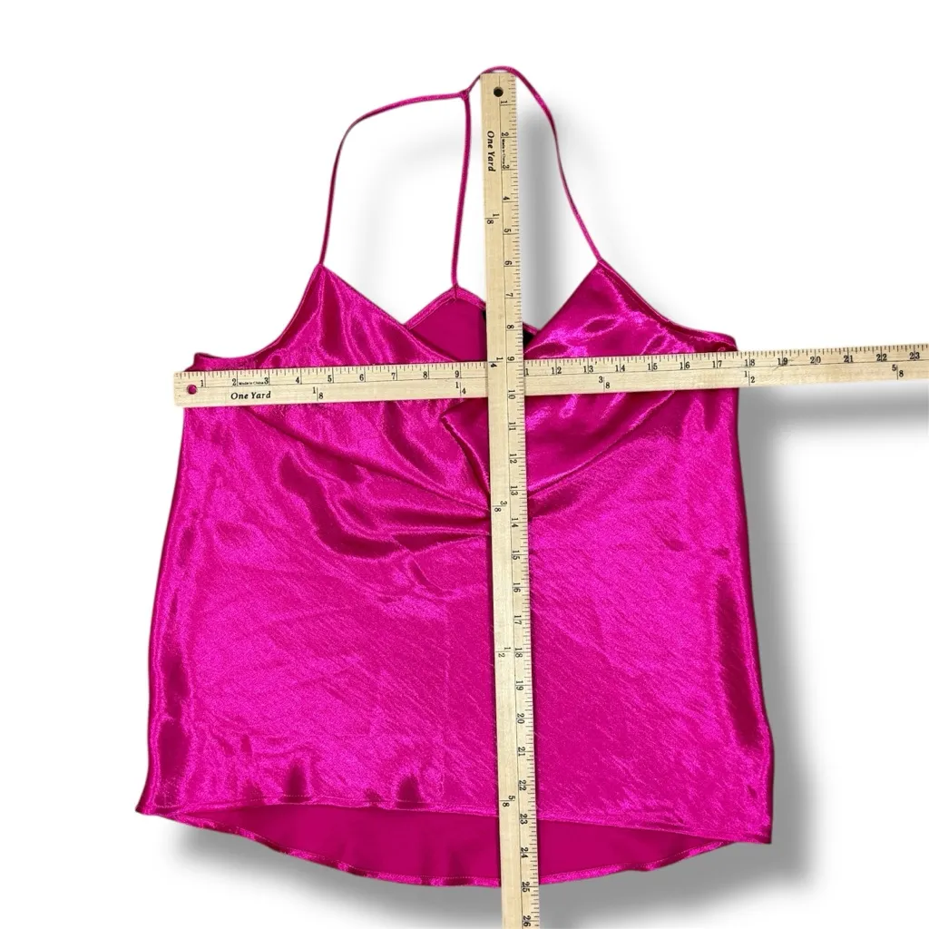 Express Satin Drape Front String Racerback Camisole Top Hot‎ Pink Medium - Image 10