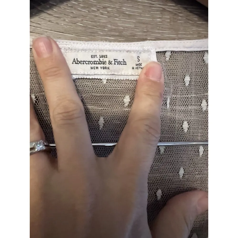 Abercrombie Fitch Vintage Blouse Women’s Sz S Ivory Floral Lace Babydoll Top - Image 2