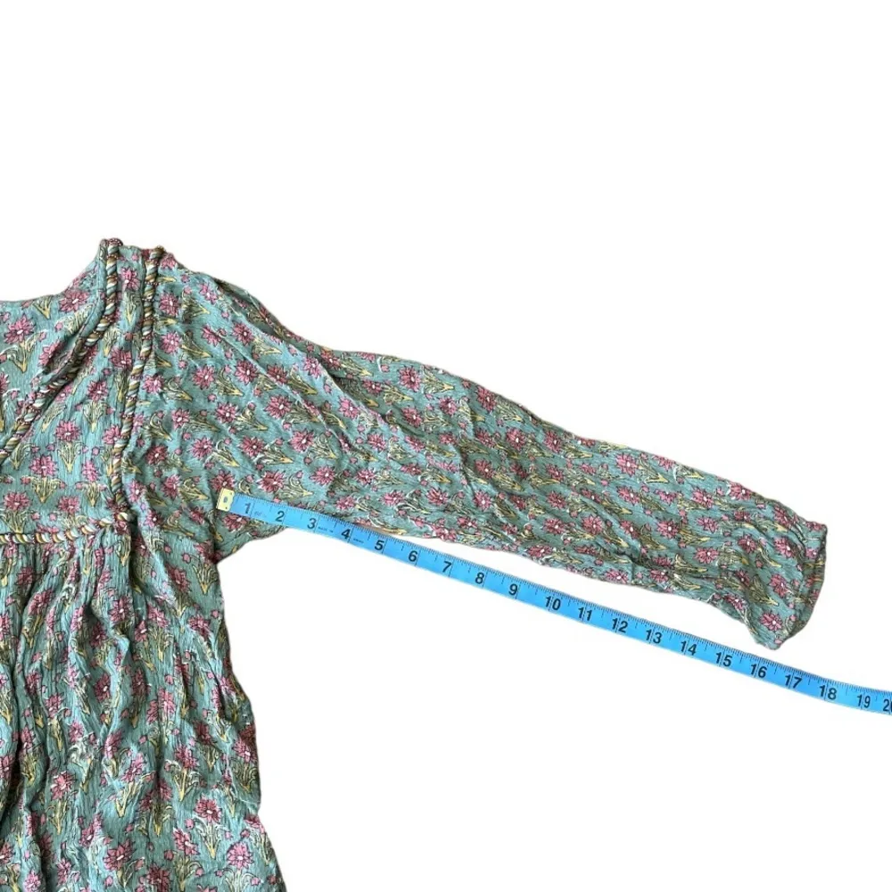 green pink Floral Rope Decor Tunic Size Small S - Image 5