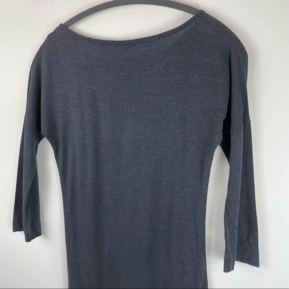 Massimo Dutti Sz Small Silk Cotton Grey Textured Neck Boat Neck Top Sz Small - Image 7