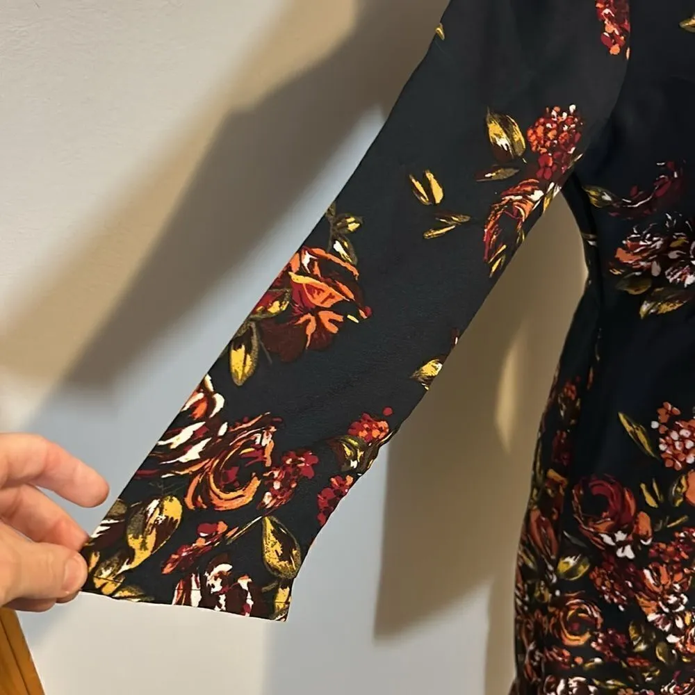 Abercrombie & Fitch Floral Ombre A Line Mini 3/4 Sleeve Dress Size S‎ BIN D - Image 4