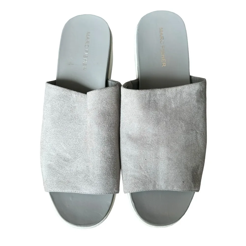 Marc Fisher - Kandis Gray Suede Platform Slip On Shoes Sz 9 - Image 3