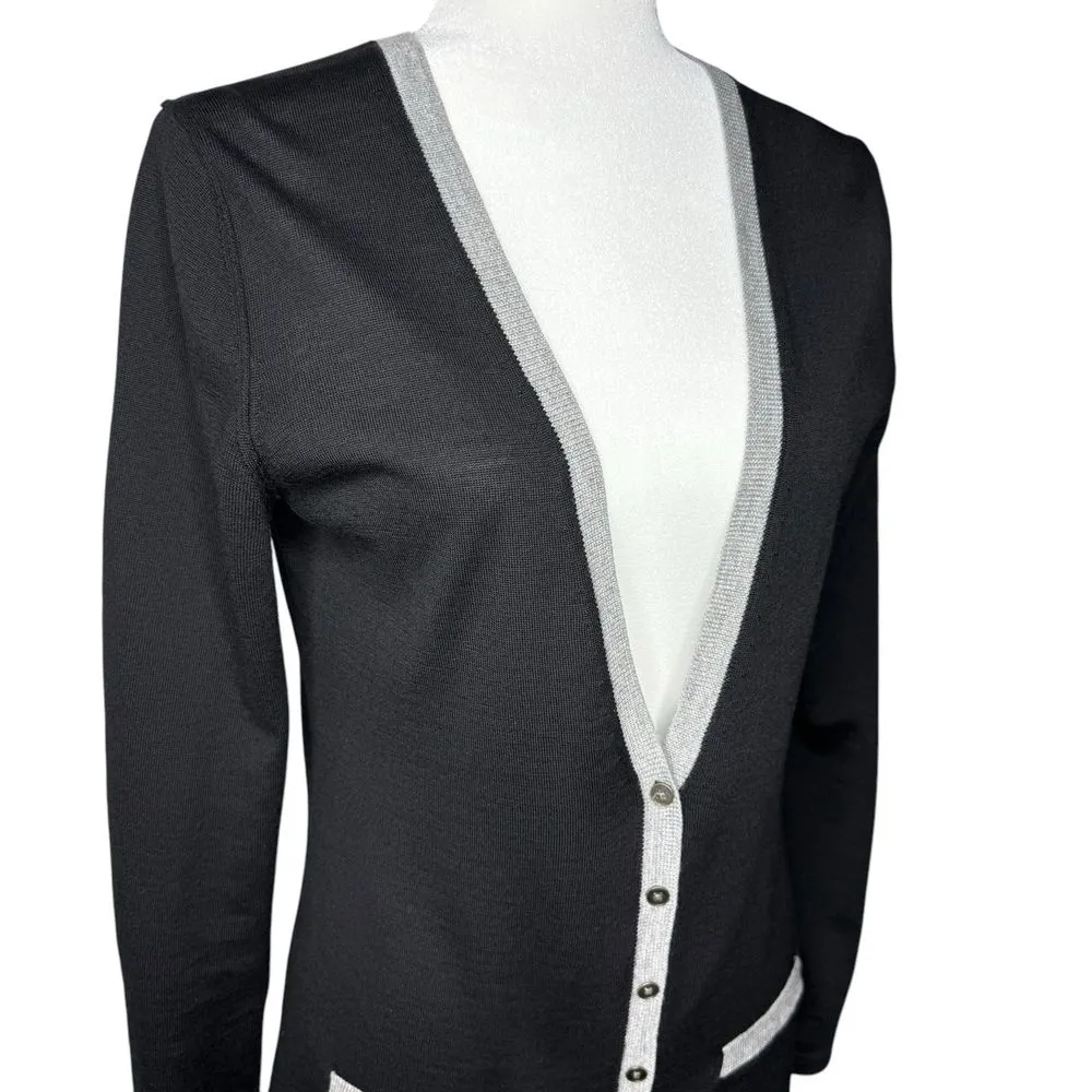 Y2K Banana Republic M Boyfriend‎ Cardigan Sweater 100% Merino Wool Academia - Image 3