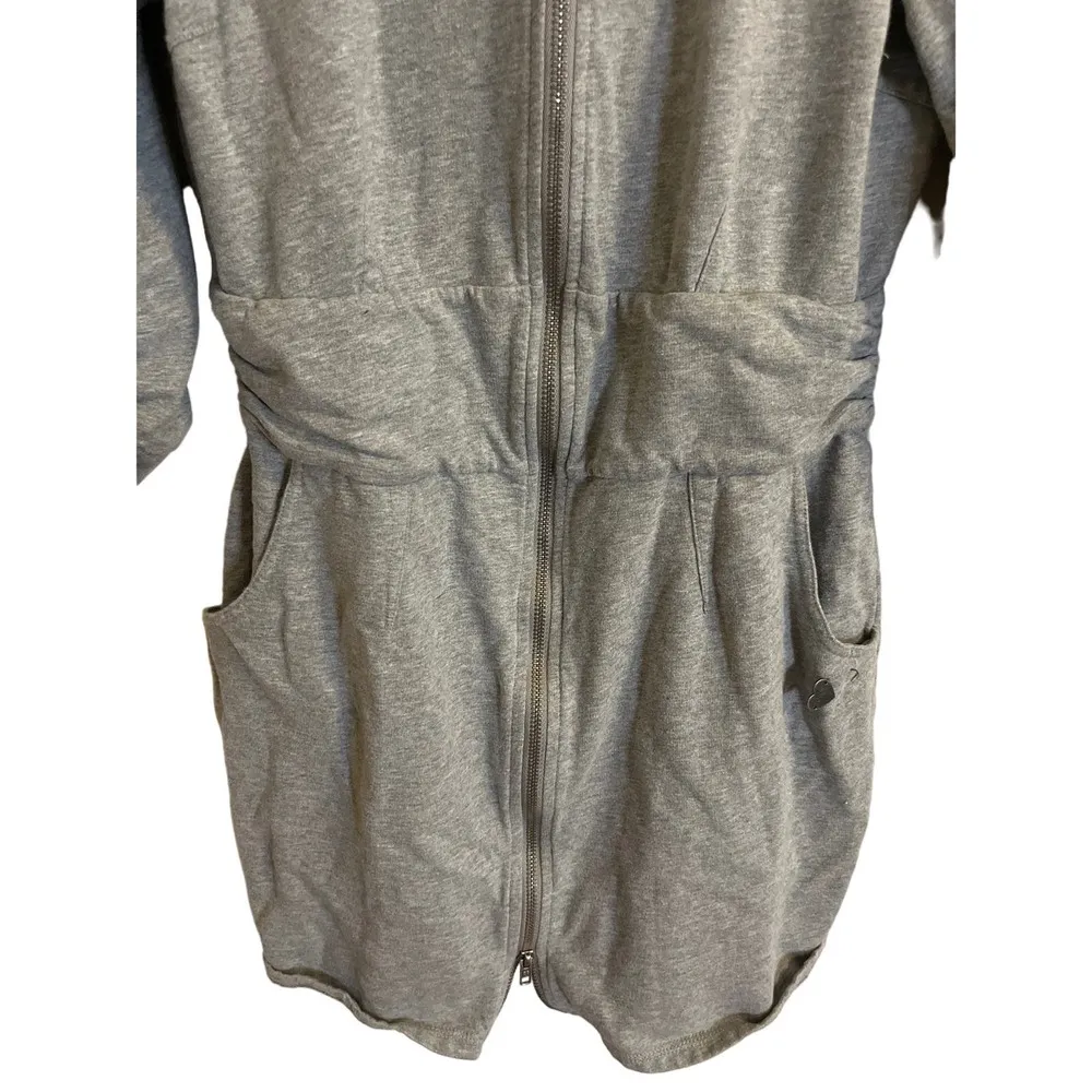 3/4 Sleeve Gray Full Zip Sweatshirt dress size L - Image 8