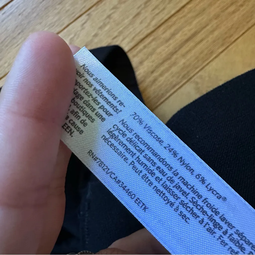 Eileen Fisher Stretch Pull On Flat Waist Pants Black Womens Large Slim Leg - Image 5