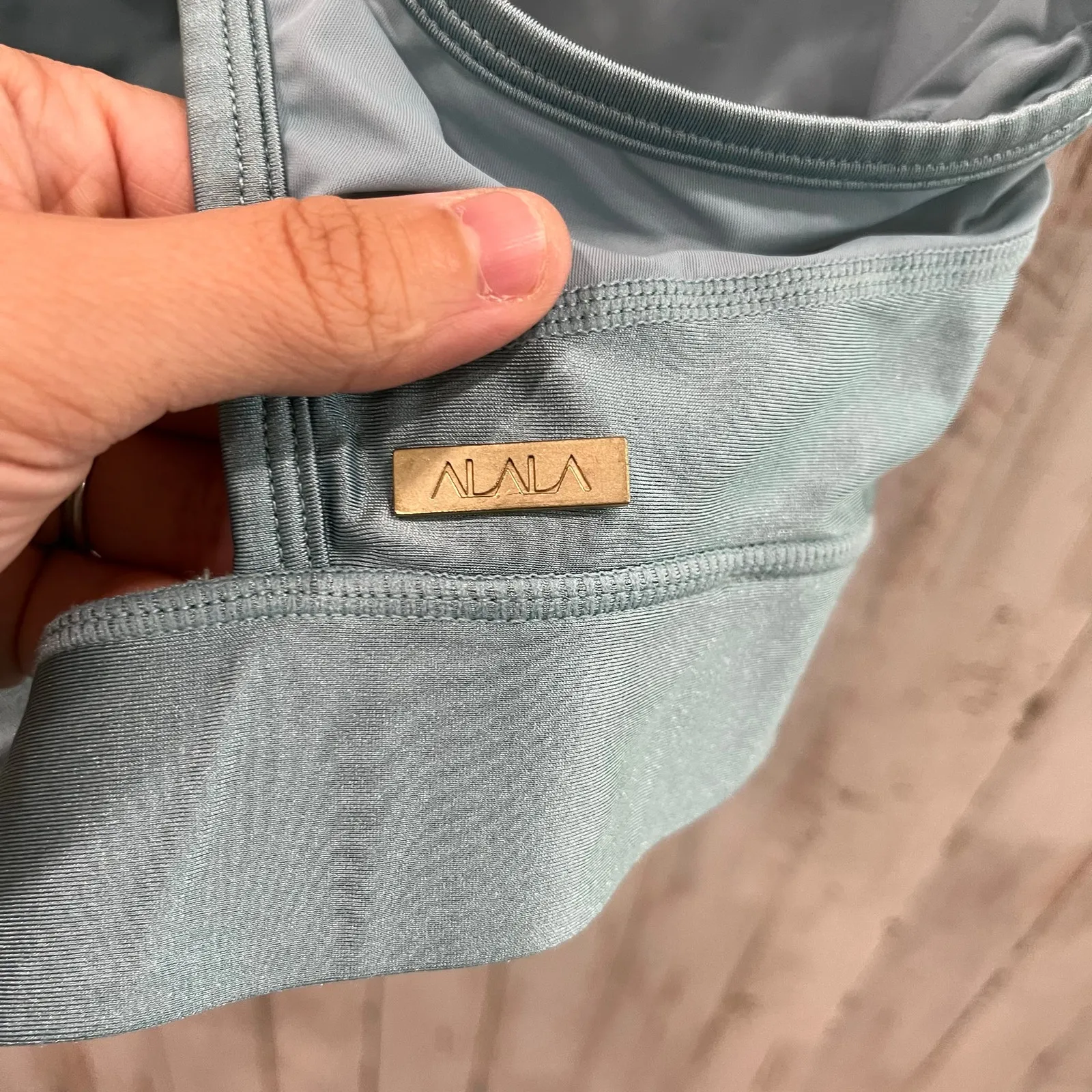 Alala Surf Sports Bra  New Strappy Medium $85 Mesh Aqua Unpadded Rent The Runway - Image 2