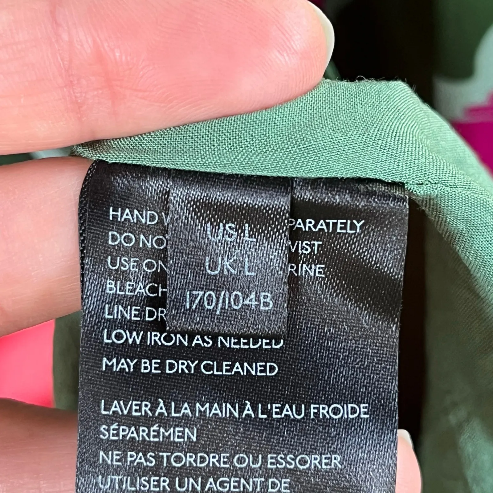 Anthropologie Mireille Green And Pink Floral Satin Pleated Midi Dress Size L - Image 11