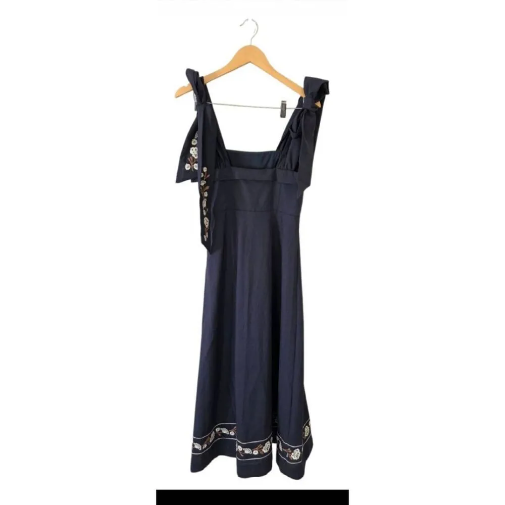 Petal & Pup Dress Marcella Midi in Navy Embroidered Floral NEW - Image 4