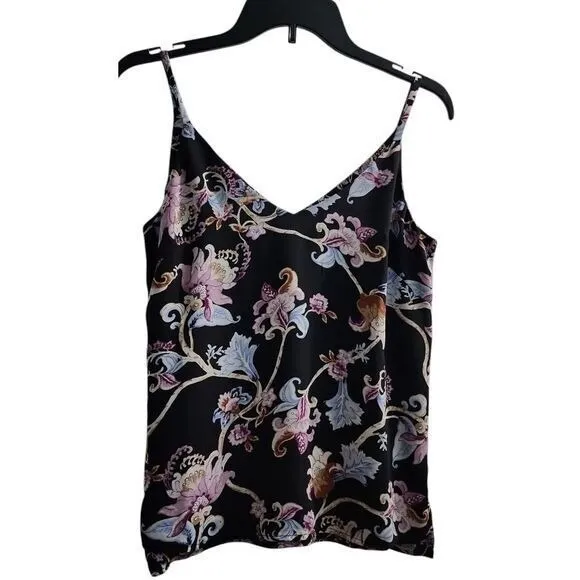 White House Black Market Floral‎ Cami Top Sleeveless V-Neck Blouse  Size XSP - Image 3