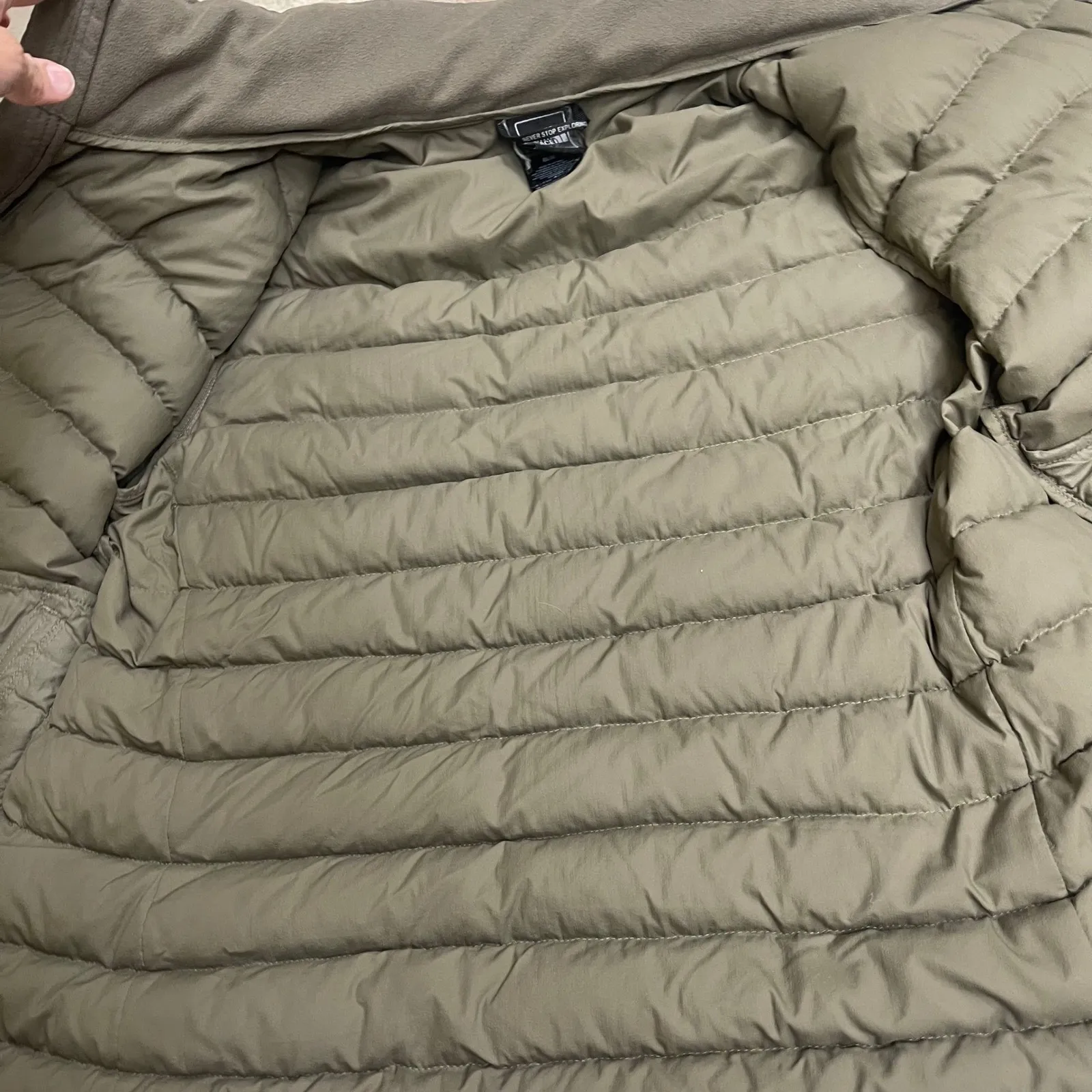 The North Face 700 Pro Down Puffer Jacket Women's Taupe aconcagua Warm Coat Sz M - Image 9