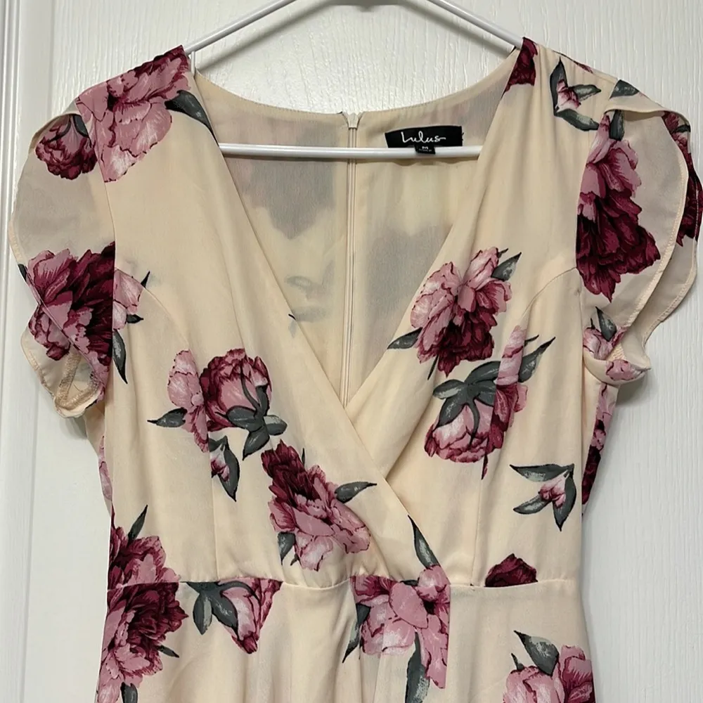 Lulu's French Countryside Blush Floral Print High Low Dress Size Med EUC #3269 - Image 7