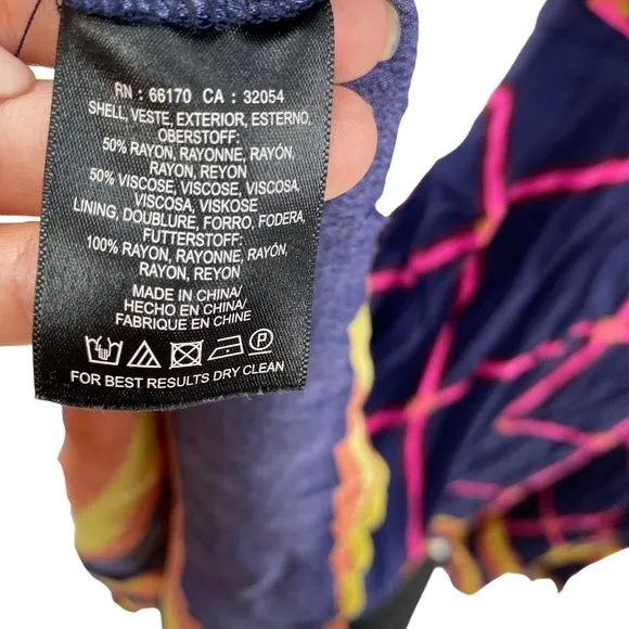 Anthropologie HD in‎ Paris Size 2 Striped Pane Midi Dress Blue and Pink - Image 8