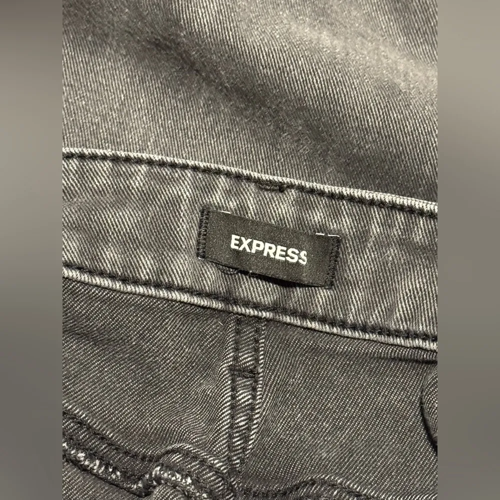 EUC Express Charcoal Grey Raw Edge Overalls size 12 - Image 10