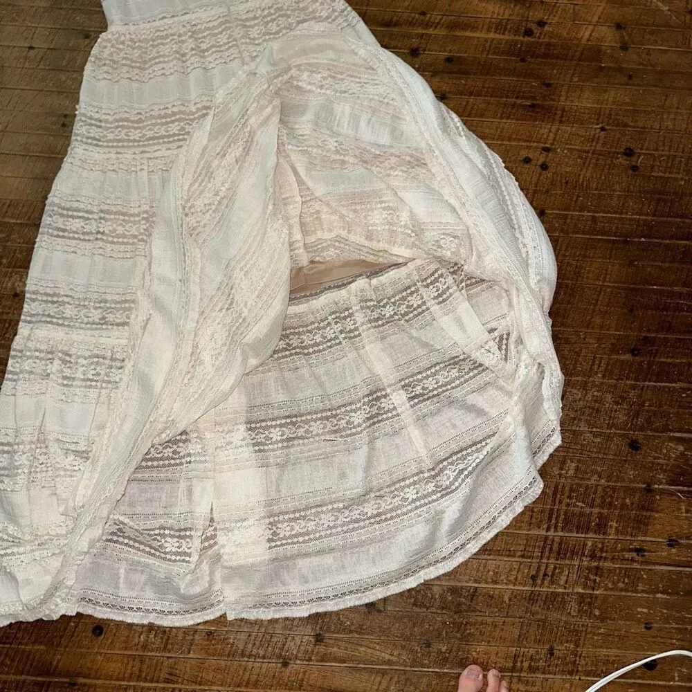 Eliza J cream lace romantic shower sleeveless 10P dress - Image 4