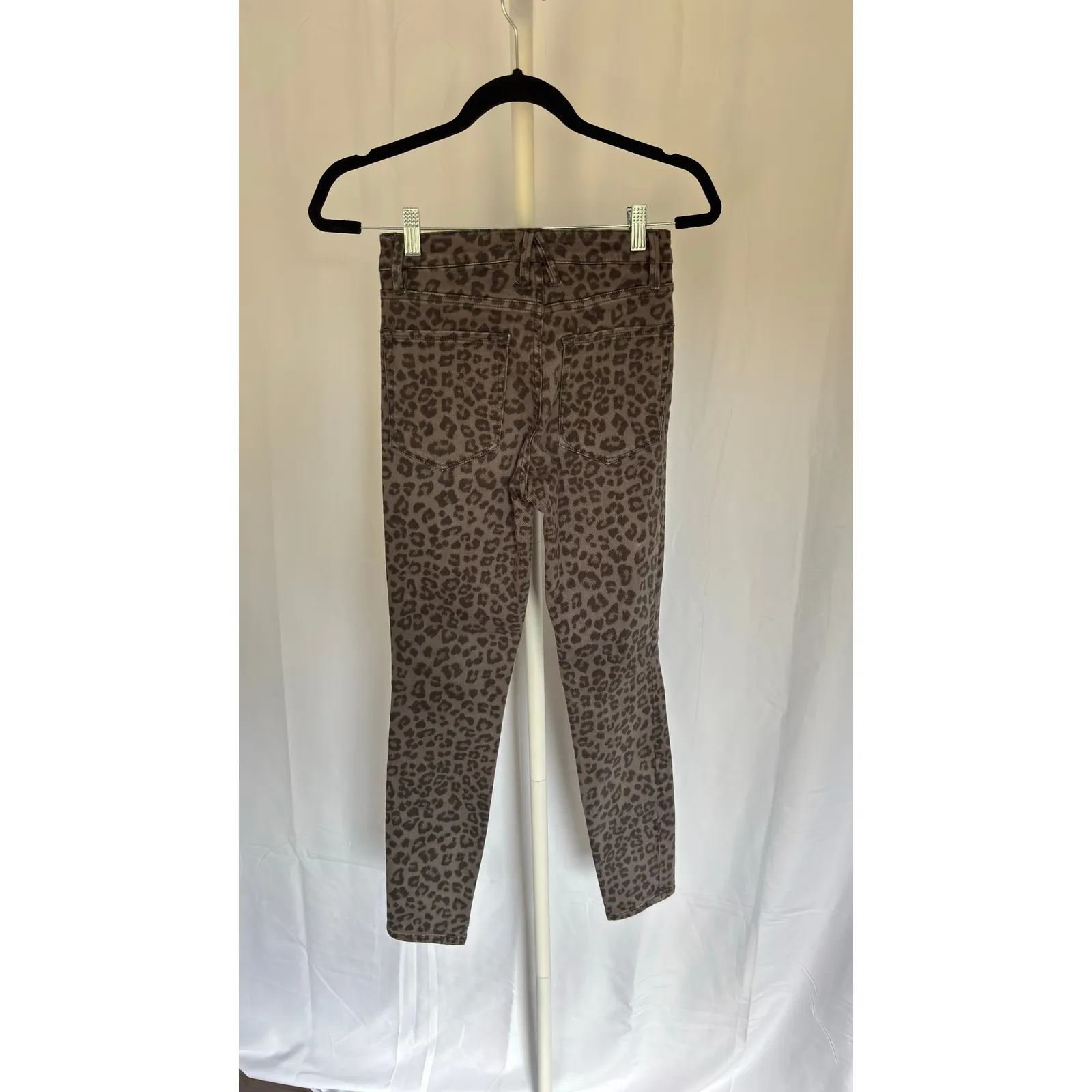 $178 GOOD AMERICAN Good Legs Leopard Print High Rise Skinny Jeans Size 2 26 - Image 8