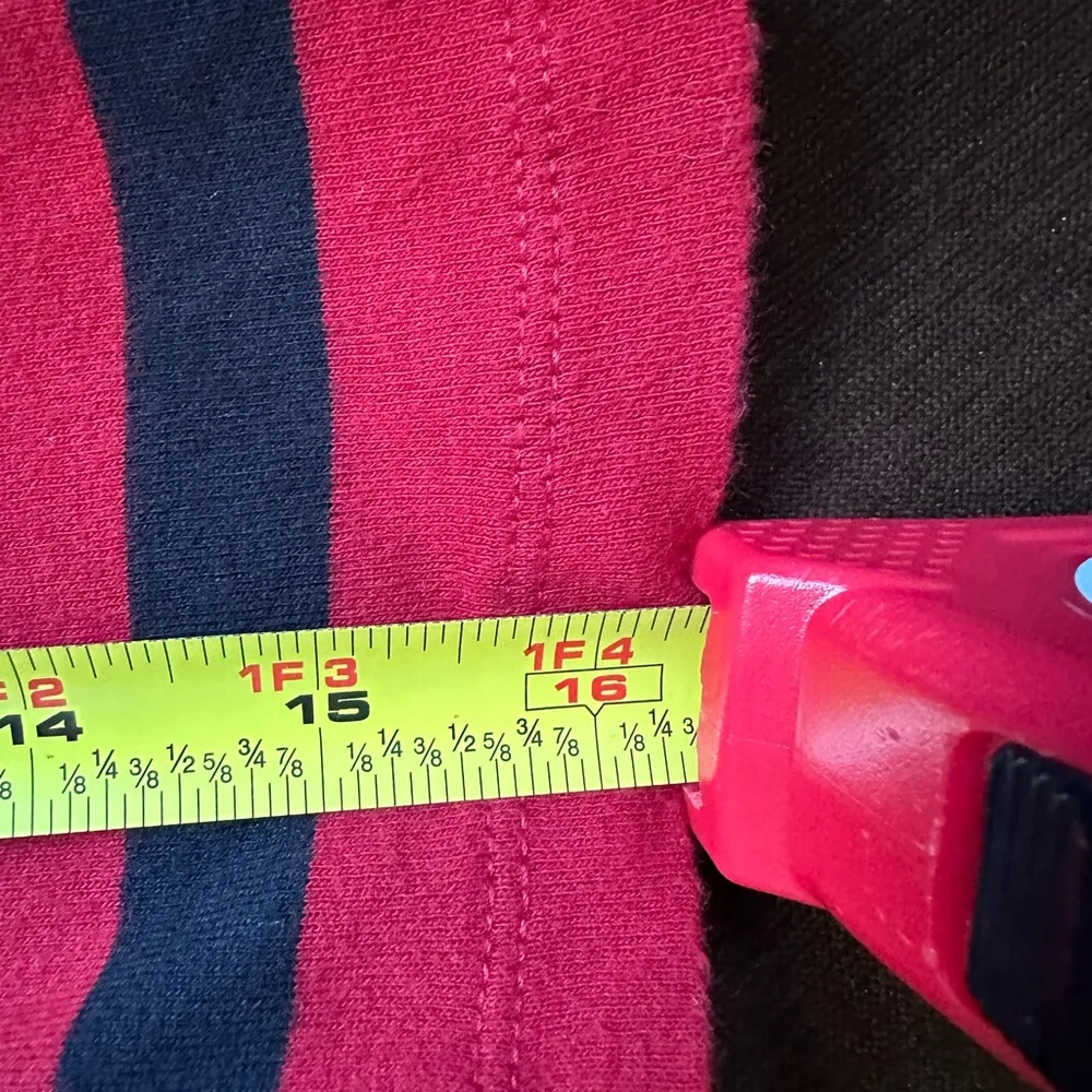 Chaps Classic Red & Black 3/4th Sleeves Blouse Square Neck 100% Cotton Sz M - Image 9