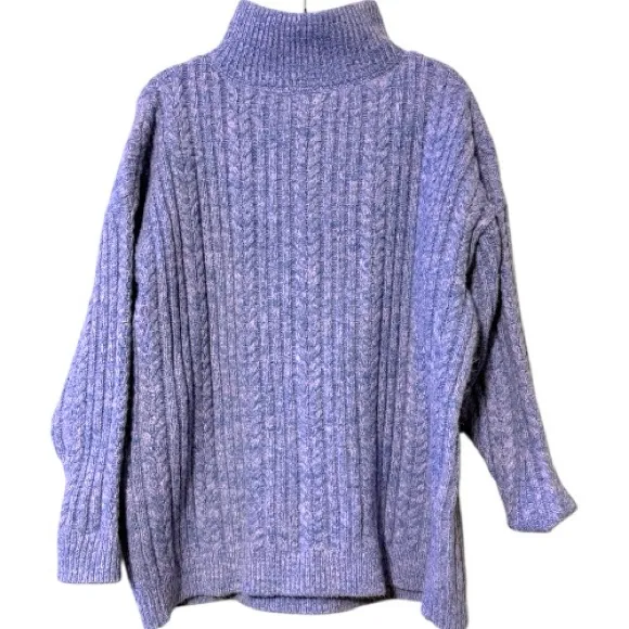 Sundance size large purple sycamore quarter zip cable knit long sleeve sweater - Image 10