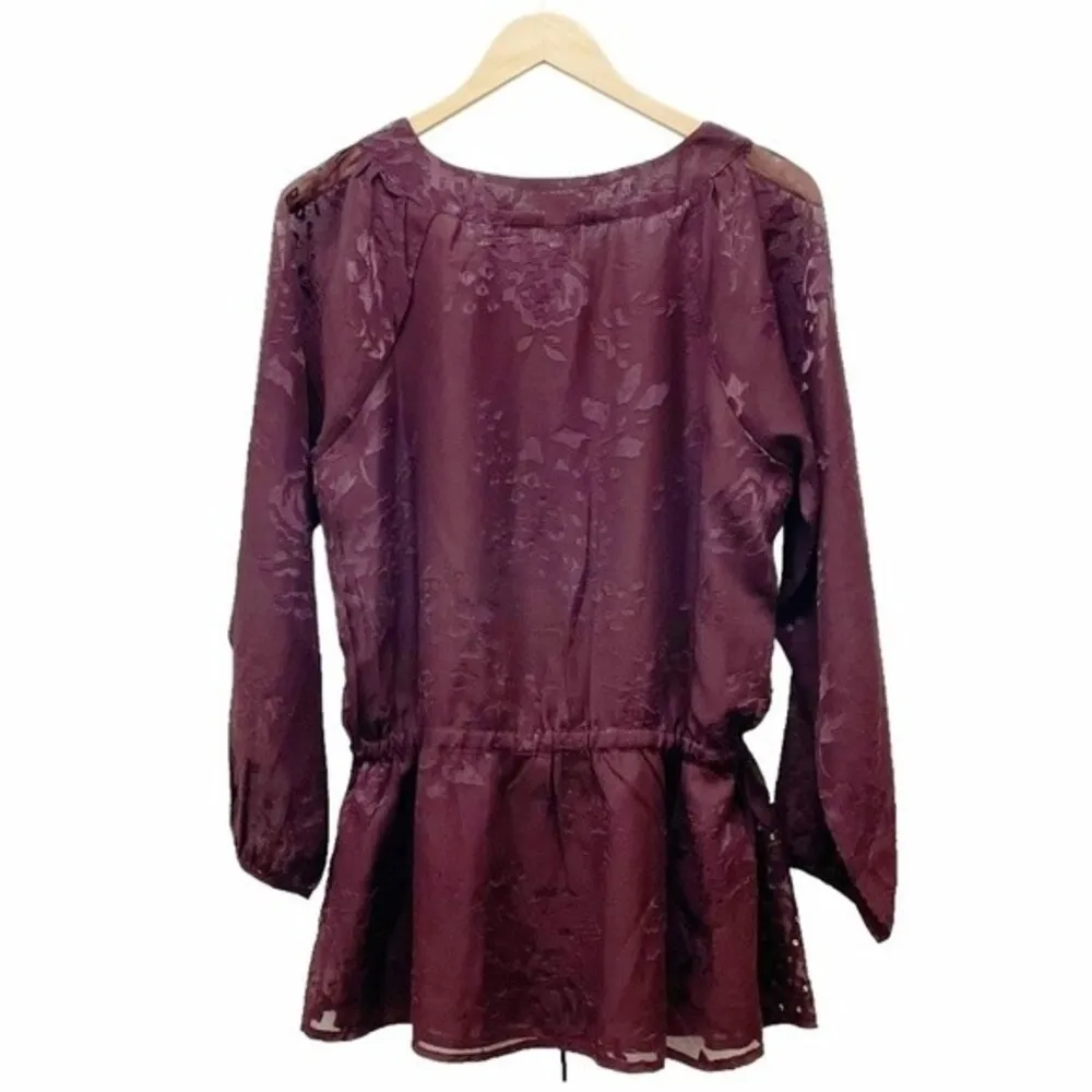 Sundance Embroidered Sequined Long Sleeve Boho Wine Tunic Size Medium NEW NWOT Purple - Image 2