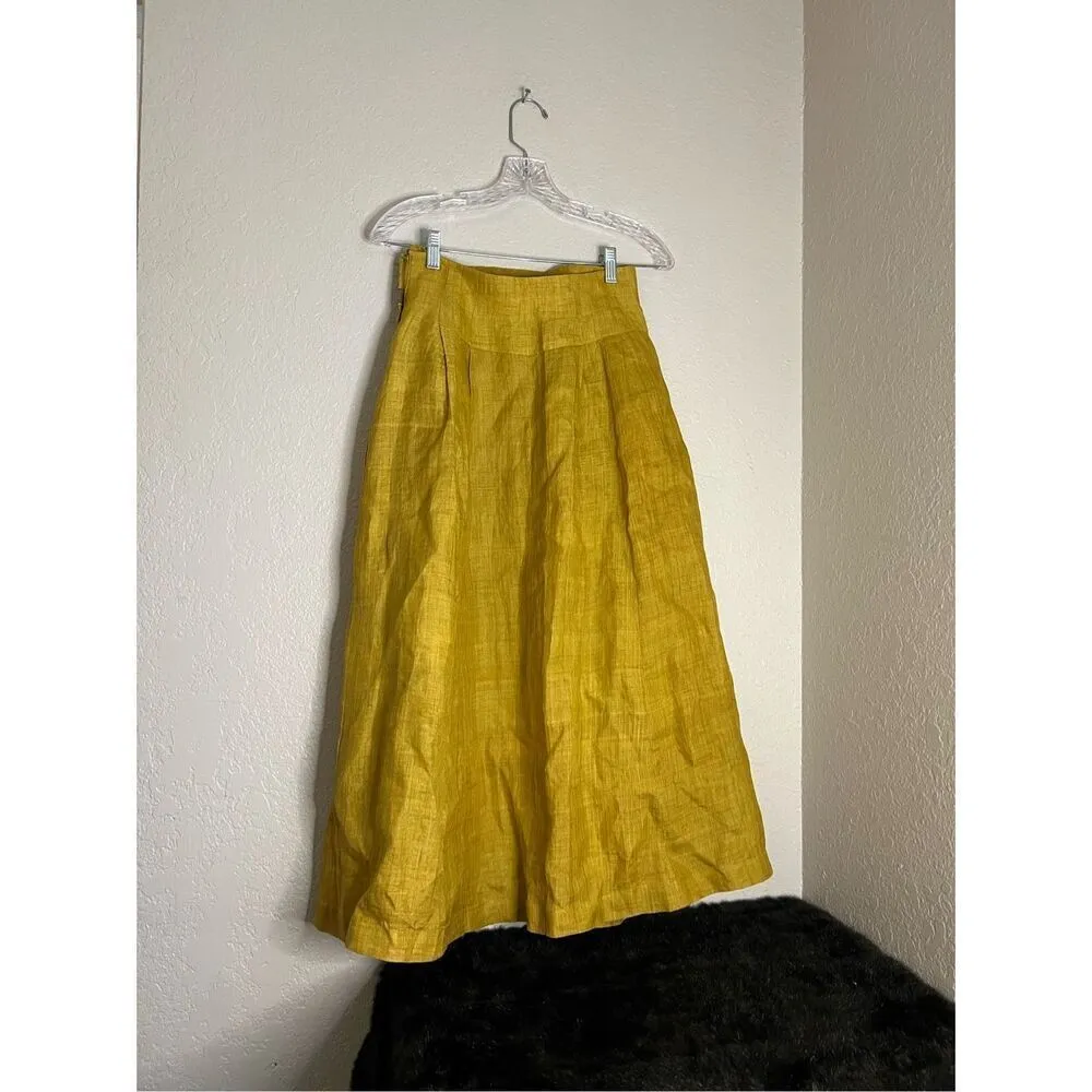 Vintage Korean yellow boho festival skirt Small - Image 3