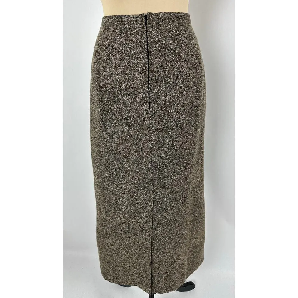 Vintage Briggs Size 10 Brown Textured Maxi Ankle Long Skirt Academia Minimalist - Image 5
