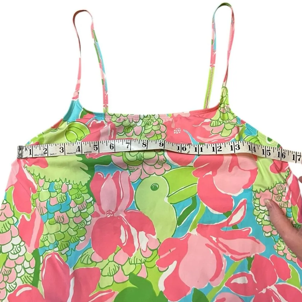 Lilly Pulitzer One-Piece Parrot Pattern Pink & Green Swimsuit Size 8  Vintage - Image 3