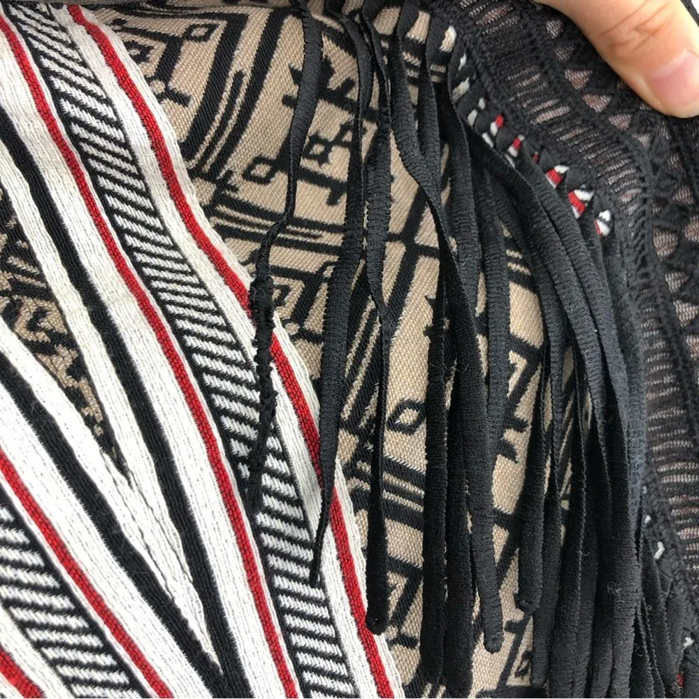 BYRON LARS Beauty Mark Finge Pencil Shirt Black Cream Red 0 - Image 5