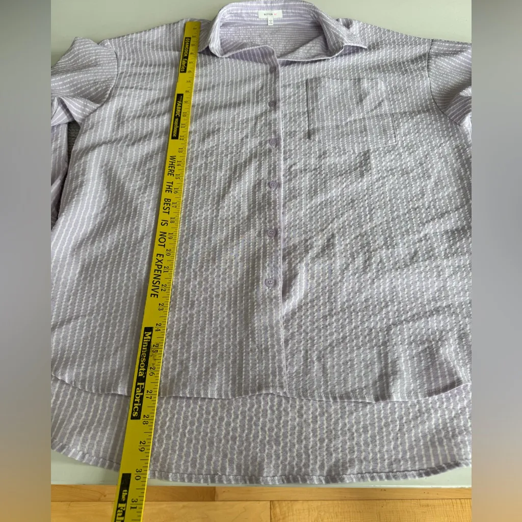Better Be Purple and White Striped Oversized Button Down Shirt Size Small - Image 9