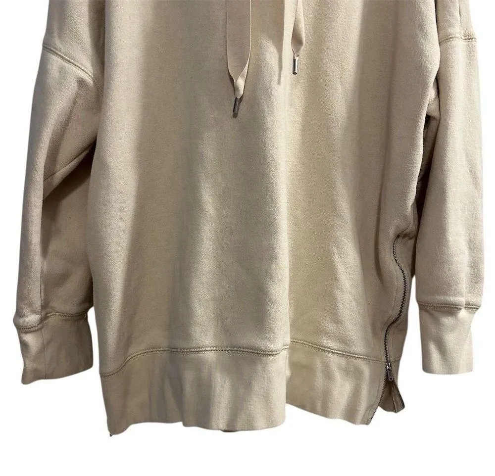 Aerie Women's Oversized Beige Hoodie XL Long Sleeve Casual Relaxed Fit - Image 3