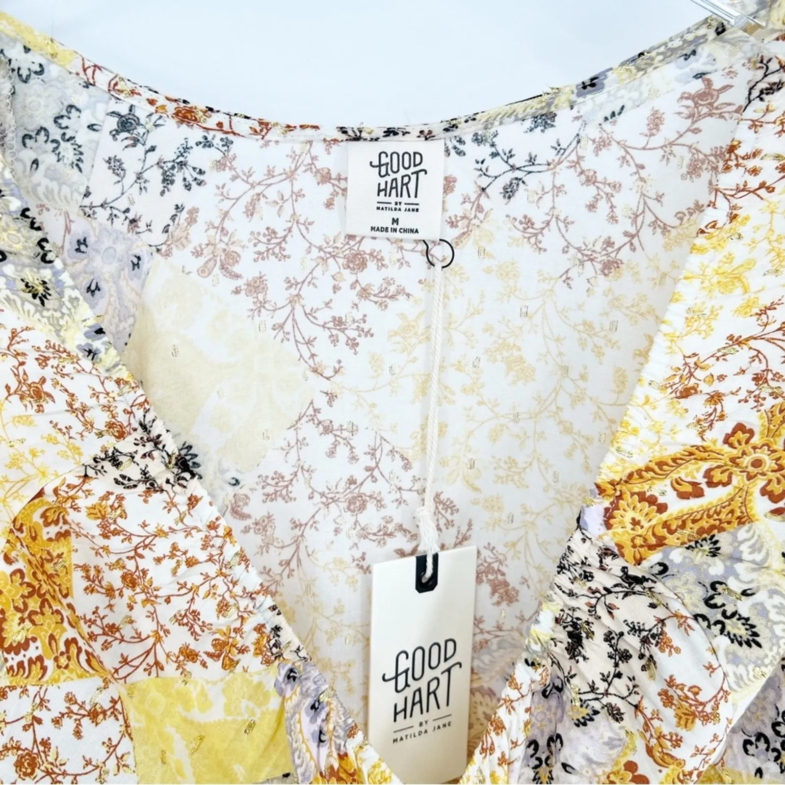 NWT‎ Good Hart by Matilda Jane Rockport Floral Patchwork Blouse M - Image 5