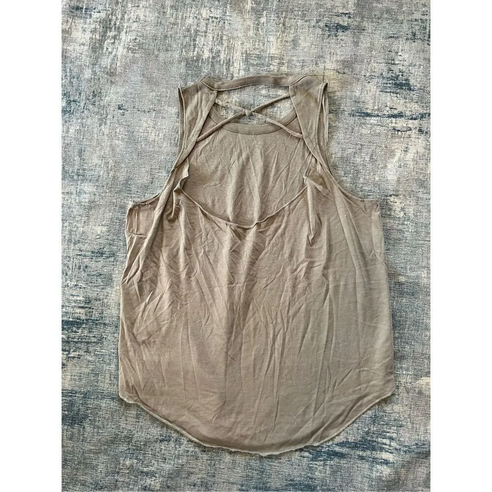 NWT! Chaser Gray Strappy Cut Out Cowl Back Tank Top Medium - Image 5