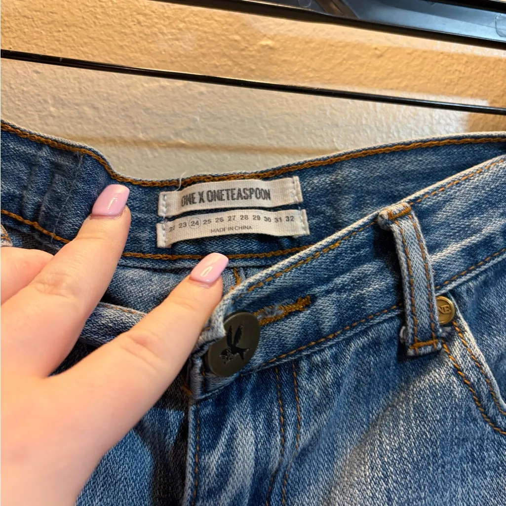 One Teaspoon  Ripped Light Blue Jeans - Image 3