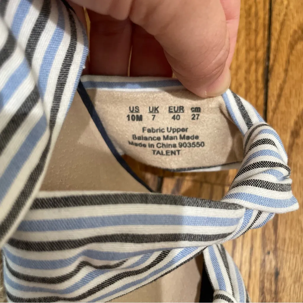 LifeStride Talent Espadrille Wedge Sandals Navy Blue White Women’s Size 10 - Image 10