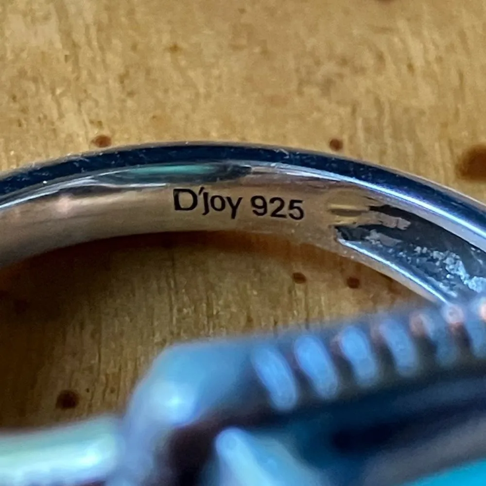 Natural Royston Turquoise Sterling Silver Eagle Ring Size 7 Blue - Image 6