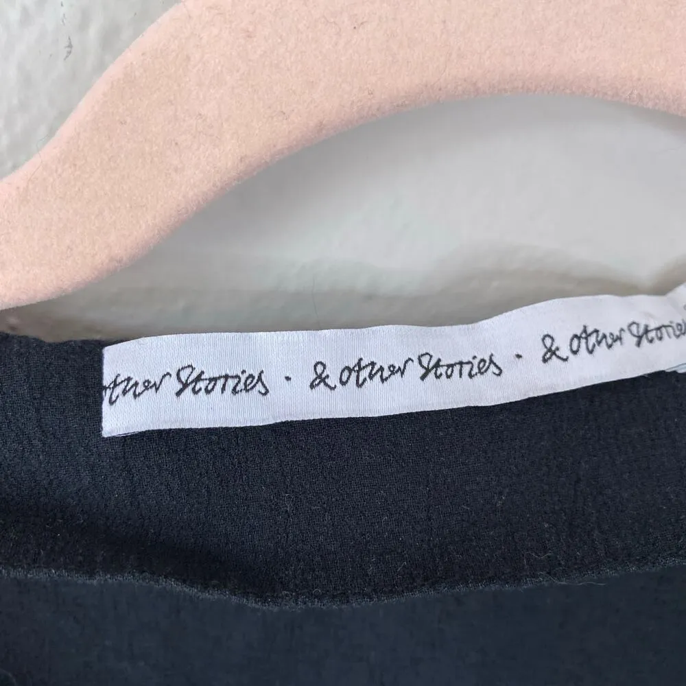 & OTHER STORIES Pocket Shirt Dress Black Size 8 Basic Capsule Chic - Image 4