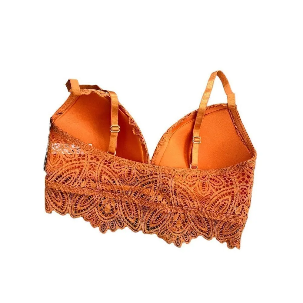 Frederick’s of Hollywood Haley All Over Lace Bralette Desert Sun NWT L - Image 6