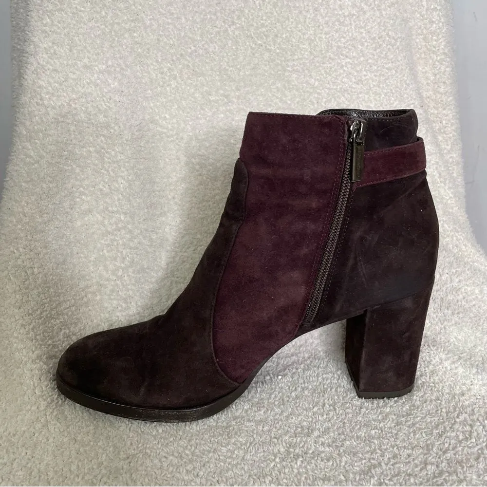 Aquatalia 'Ella' Burgundy‎ Suede Heeled Ankle Bootie Size 10 $495 - Image 6