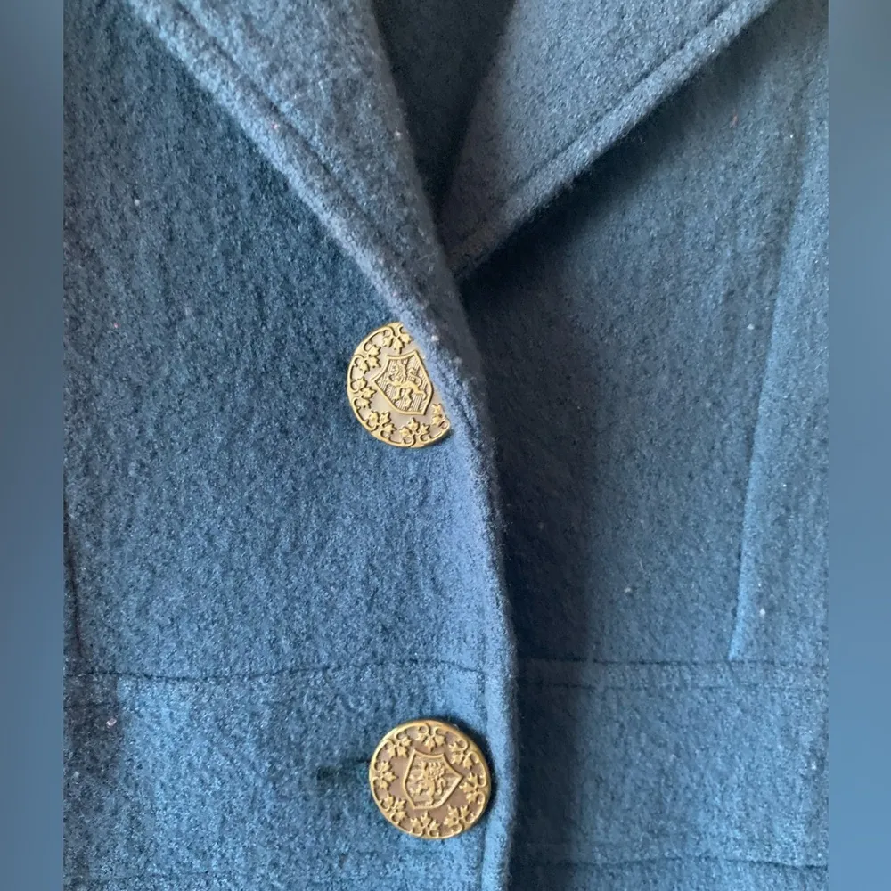 Cabi Dark Teal Merino Wool Blend Pea Coat - Image 3