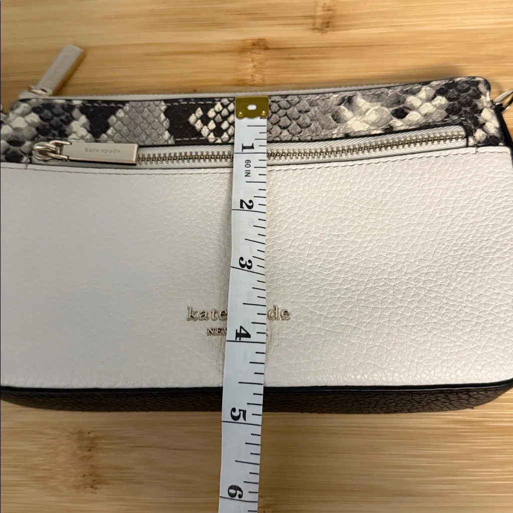 Kate Spade Leila Convertible Wristlet Clutch Wallet Purse Cream and Black - Image 8