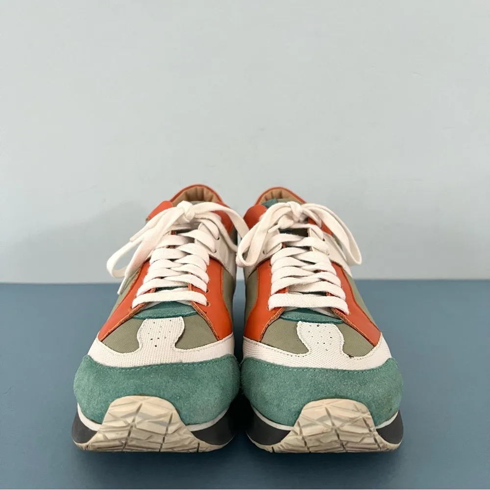 MM6 Maison Martin Margiela Neo Colorblock Low Top Green Orange White Sneakers Size 8 - Image 4
