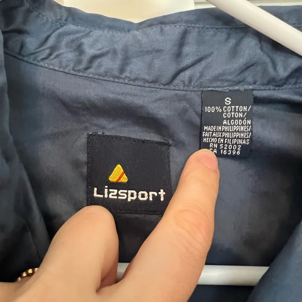 Blue Button Down Shirt with Collared Neckline and Long Sleeves - Image 2