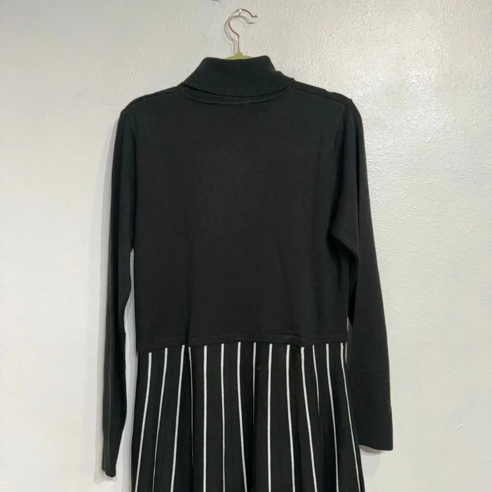 Chadwick's Black Turtleneck Pleated Midi Sweater Dress Sz L NWOT - Image 9