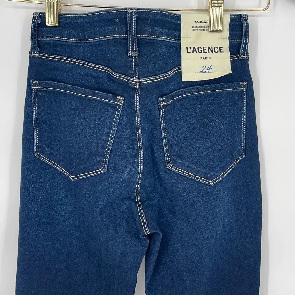 L’AGENCE Marguerite Jean High Rise‎ Skinny Stretch Columbia Blue Size 24 - Image 6