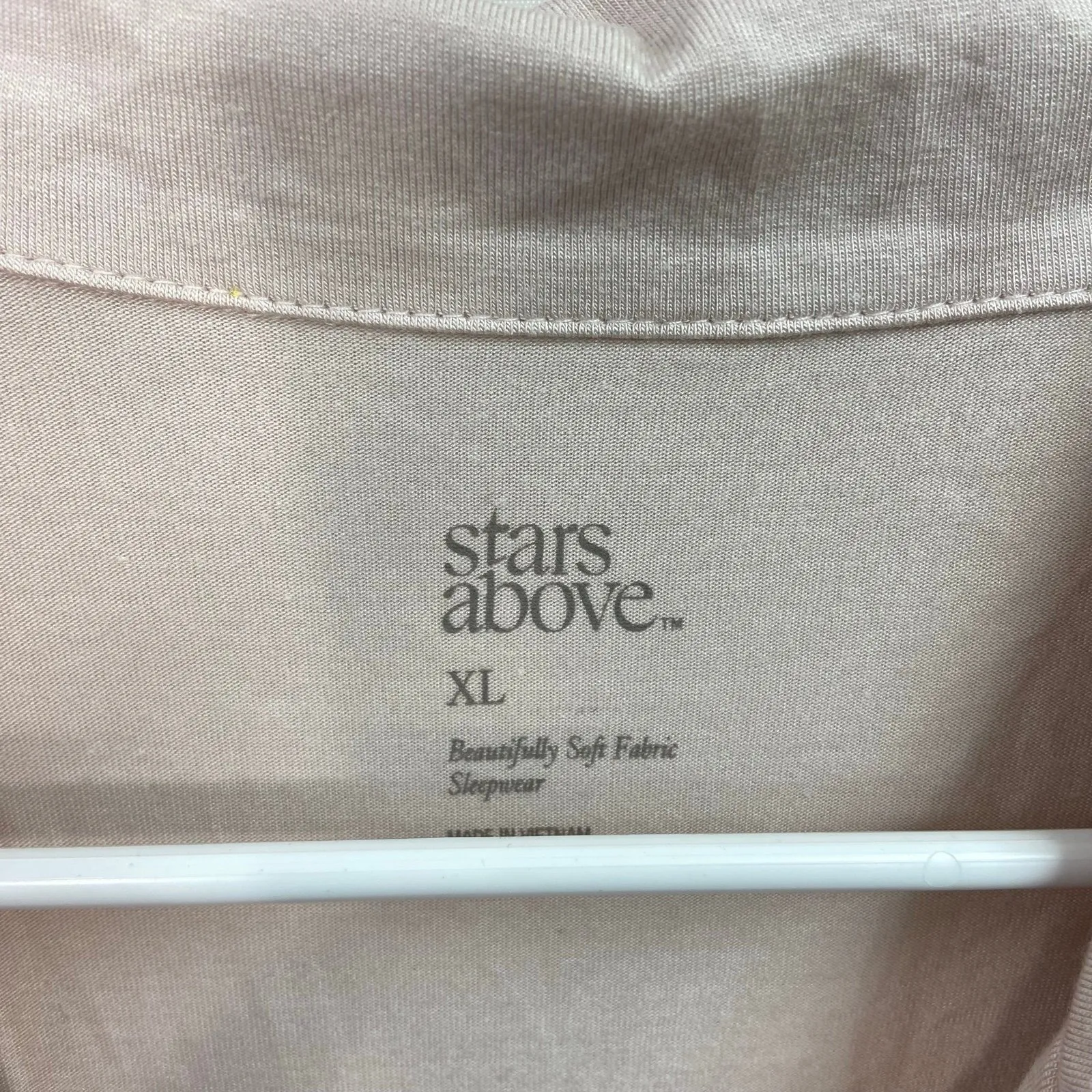 NEW Stars Above women's nude pink collared button down soft lounge pajama top XL - Image 4