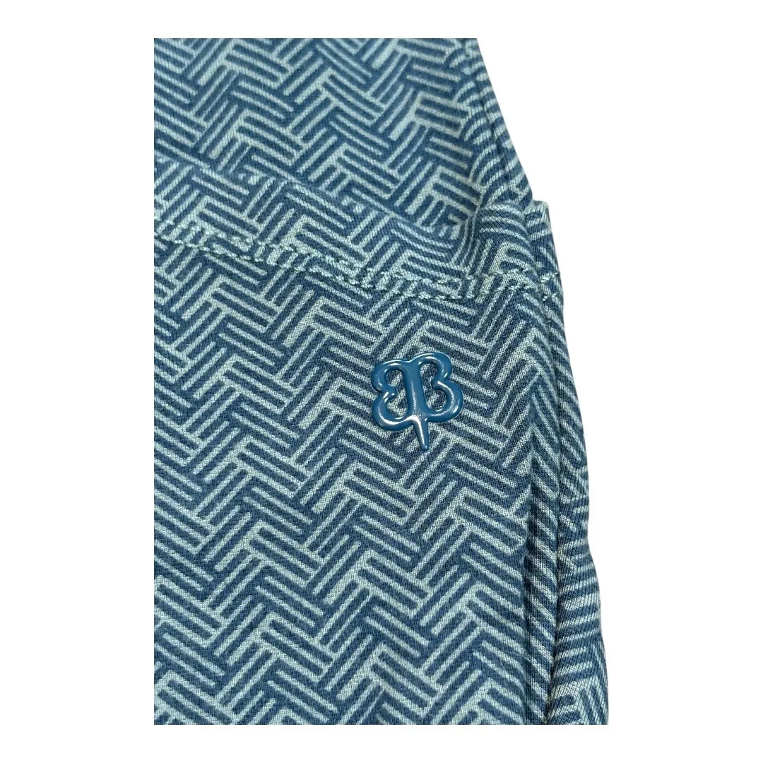 Betabrand Ponte Knit Dress Pants Herringbone Blue Pull On Size Small Petite - Image 2