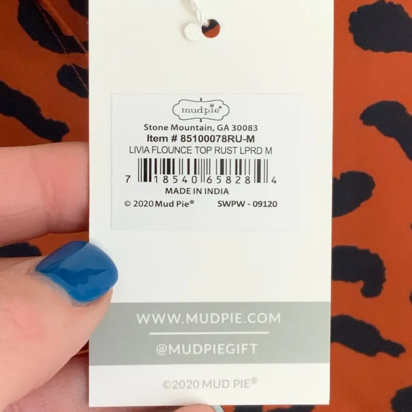 Mud Pie  Peplum Top NWT size‎ medium - Image 3