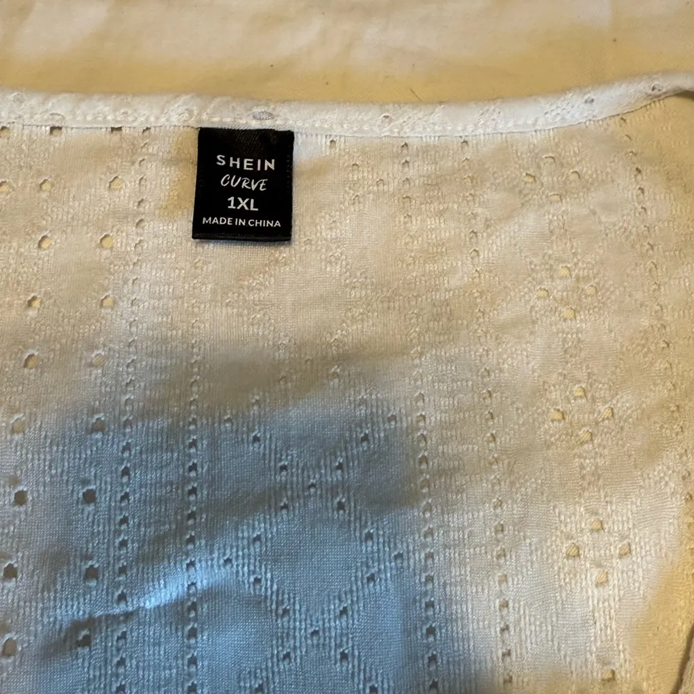 SheIn  White Ruched Tie Front Blouse - Image 3