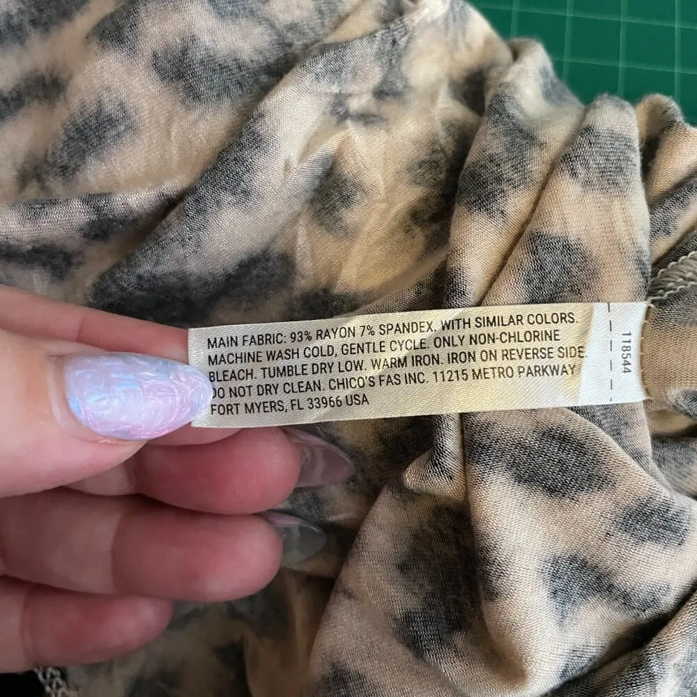 Soma Intimates Women M Animal Leopard Print Pajama Shirt Top Loungewear Cozy - Image 7