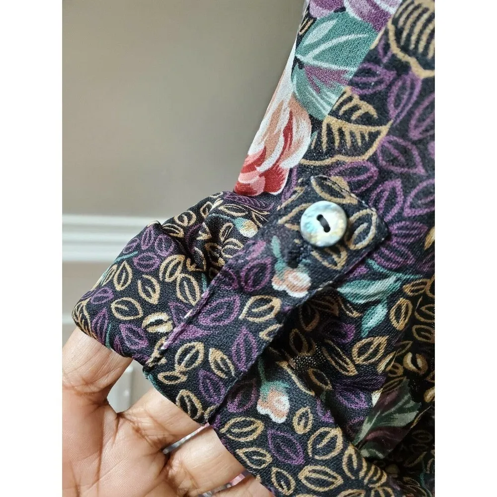 Byer Too Multicolor Floral Collared Vintage Dress Black Size undefined - Image 7