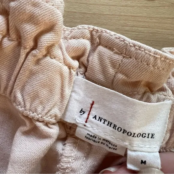 ANTHROPOLOGIE Tan Carpenter Cargo Pants Paperback Pants Size‎ Medium - Image 2